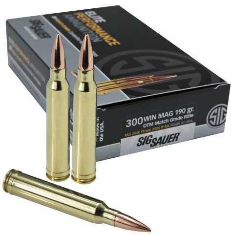 300 Win Mag 190 Grain Open Tip Match 20 Rounds Sig Sauer Ammunition 300 Winchester Magnum