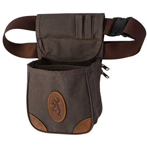 Browning 121388692 Lona Shell Pouch Canvas/Leather Flint/Brown