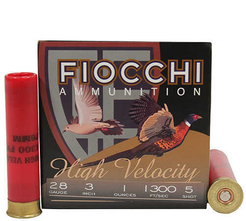 28 Gauge 3" Lead #5  1 oz 25 Rounds Fiocchi Shotgun Ammunition