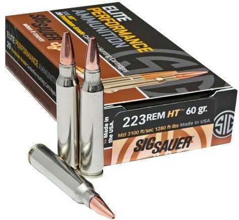 223 Rem 60 Grain Hollow Point 20 Rounds Sig Sauer Ammunition 223 Remington