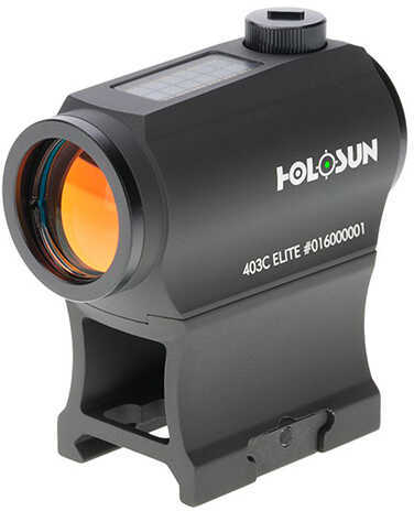 Holosun HE403CGR HE Elite with Solar Power 1x 2 MOA Green Dot Black CR2032 Lithium