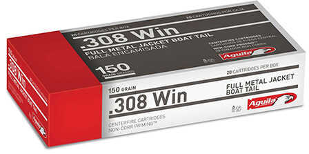 308 Win 150 Grain FMJ 20 Rounds Aguila Ammunition 308 Winchester