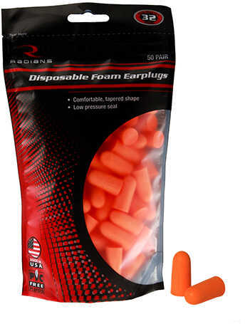 Radians Resistor 32 Foam Ear Plugs Uncorded Orange 50 pr. Bag Model: FP70BG50