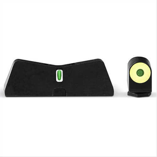 XS SIGHTS GL0010S5Y DXT II Big Dot for Glock 20/21/29/30/30S/37/41 Gen1-5 Green Tritium w/Yellow Outline Front