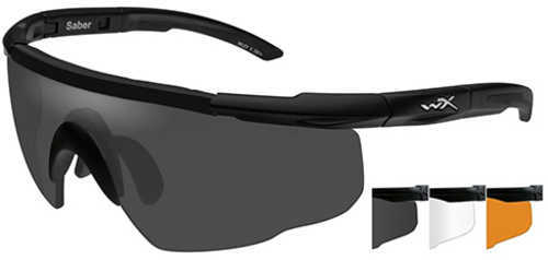 Wiley X 308 Saber Advanced Smoke Gray/Clear/Light Rust Lens Polycarbonate Matte Black Frame