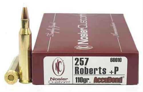 Nosler Trophy 257 Roberts +P 110 Grain Accubond Per 20 Ammunition Md: 60010