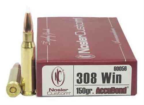Nosler Trophy 308 Winchester 150 Grain Accubond Per 20 Ammunition Md: 60056