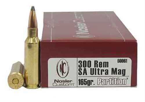 300 Rem Short Action Ultra Mag 165 Grain Soft Point 20 Rounds Nosler Ammunition Remington Magnum