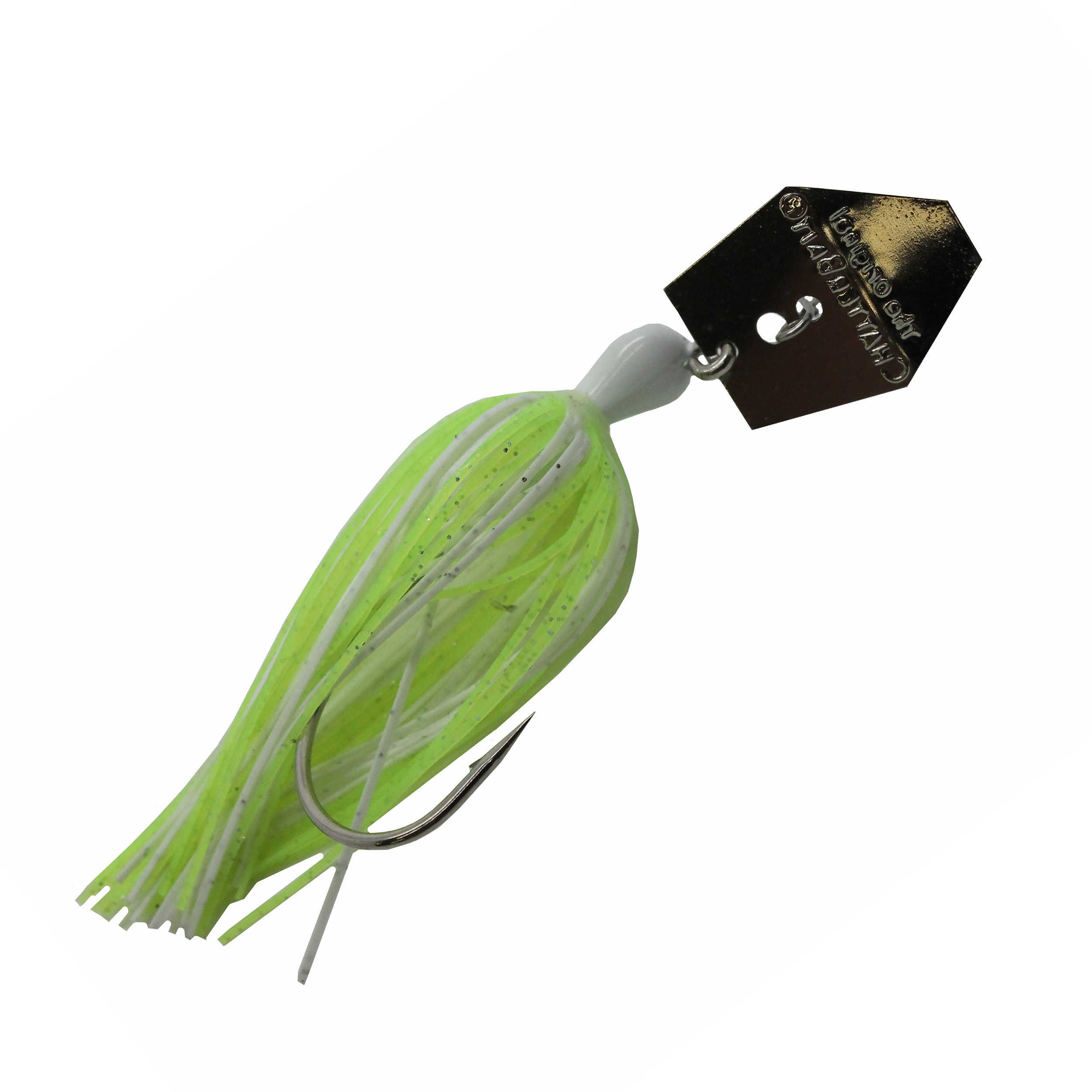 Z-Man Fishing Products Chatter Bait 3/8 Ounce 5/0 Hook Size Chartreuse White Lure, Md: CB38-09