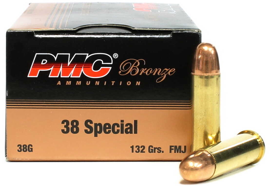 PPMC Bronze Pistol Ammo .38 Special Full Metal Jacket 132 Grain 50 Rounds
