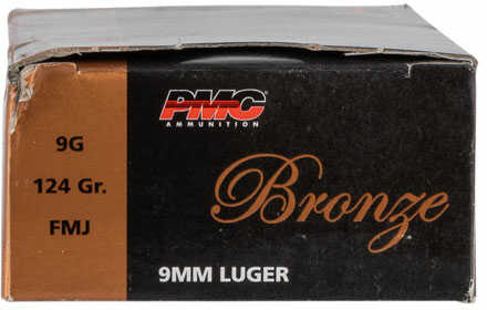 PMC Bronze Handgun Ammunition 9mm Luger 124 Gr FMJ 1110 Fps 50/Box