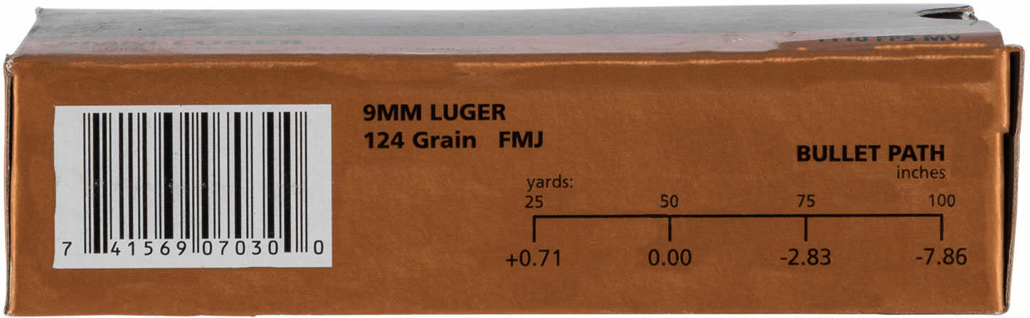 PMC Bronze Handgun Ammunition 9mm Luger 124 Gr FMJ 1110 Fps 50/Box