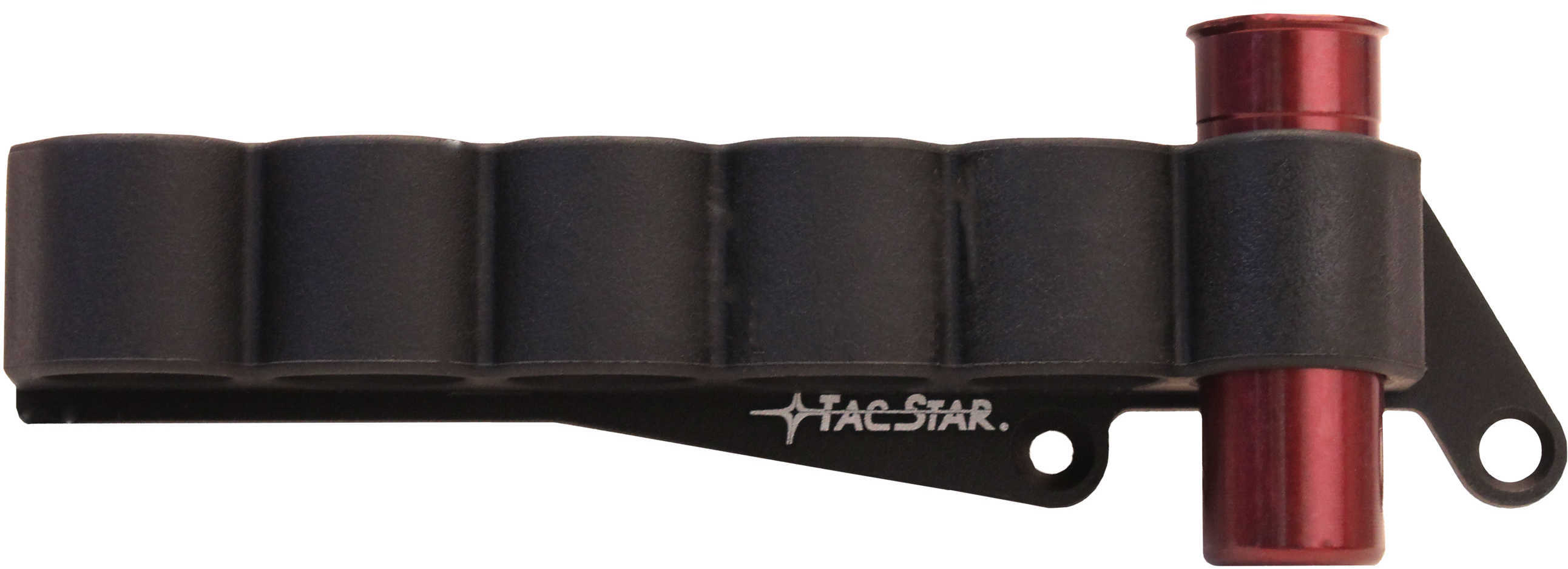 TacStar 1081211 Slimline SideSaddle 6 Round 12 Gauge Remington 870/1100/11-87 Black Rubber with Aluminum Plating