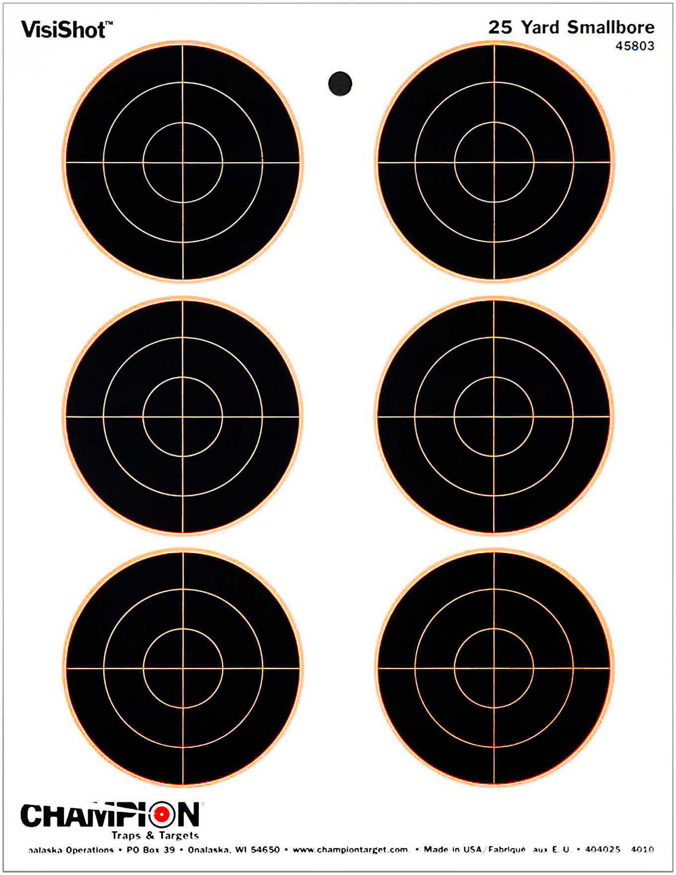 Champion Targets 45803 VisiShot Hanging Paper 3" Bullseye Black 10 Pack