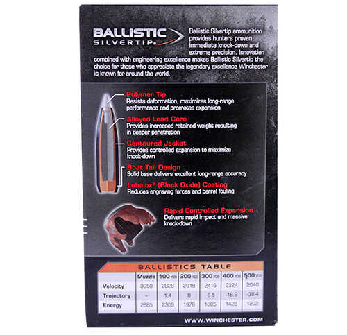 Winchester Ballistic Silvertip Rifle Ammo 270 Win. 130 gr. Ballistic Silvertip 20 rd. Model: SBST270