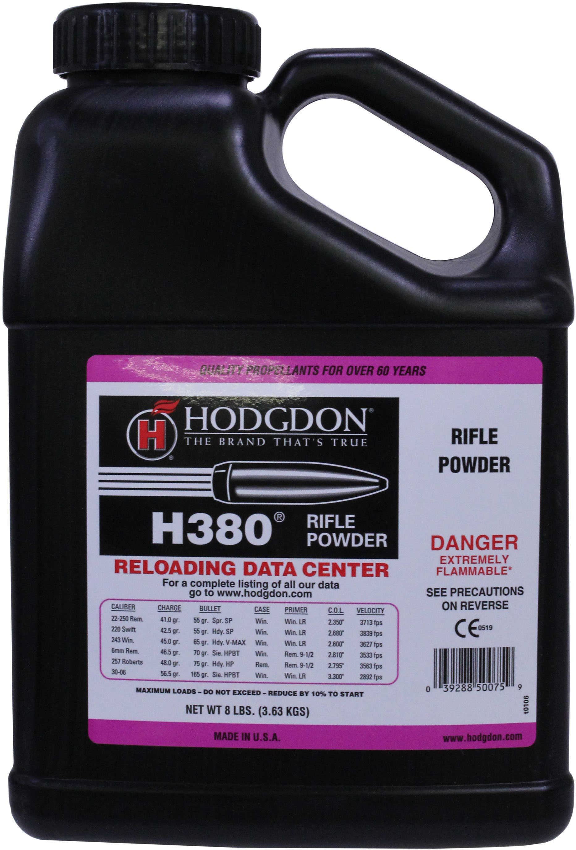 Hodgdon H380 Smokeless Powder 8 Lbs