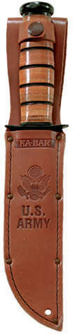 KA-BAR Fighting/Utility Knife 7" W/Leather Sheath US Army