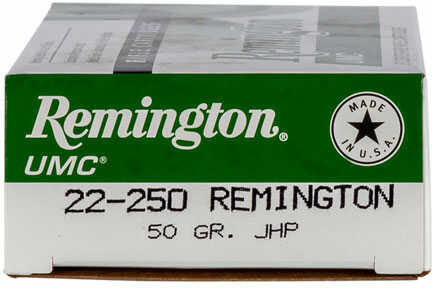 22-250 Rem 50 Grain Jacketed Hollow Point 20 Rounds Remington Ammunition