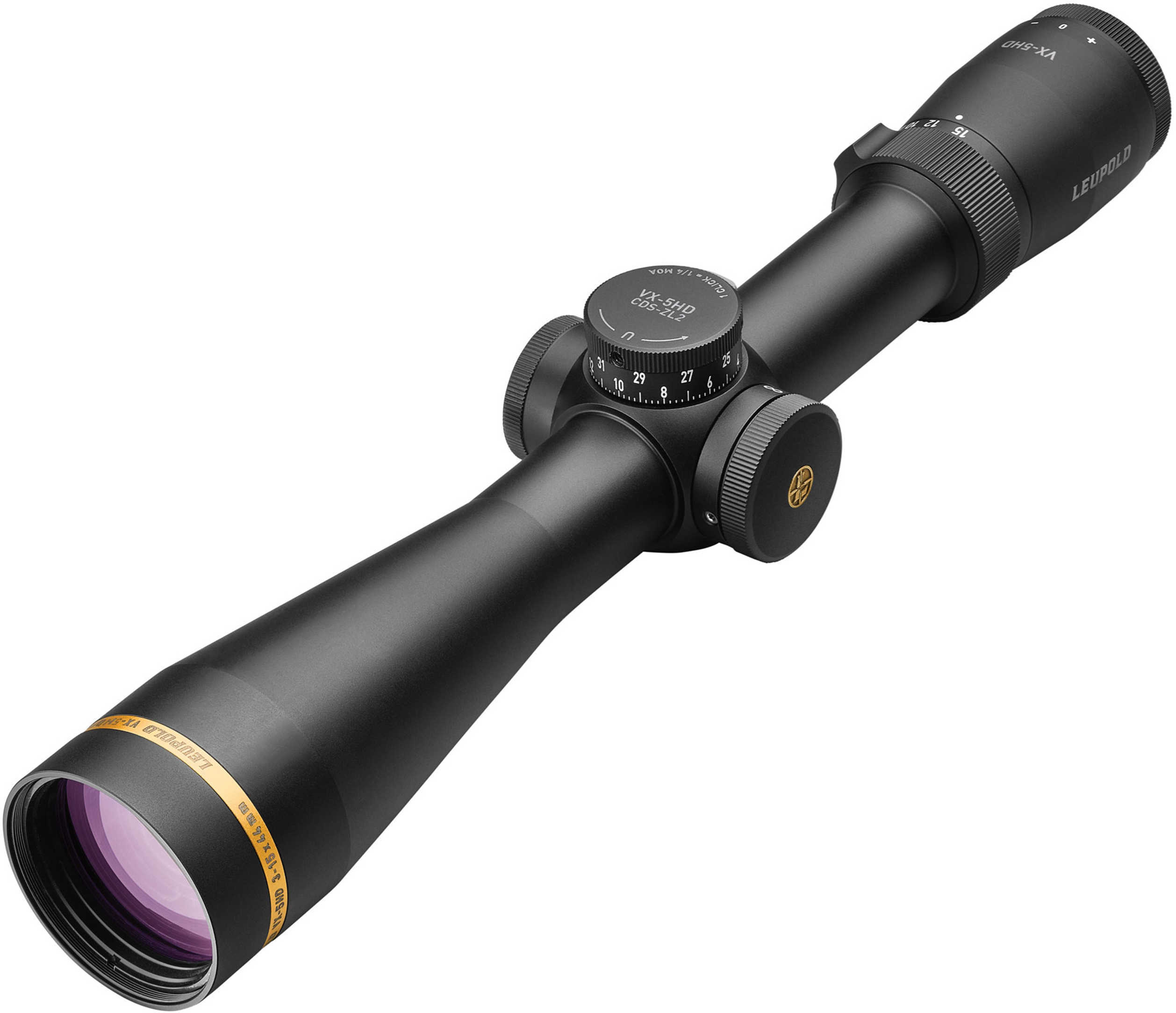 Leupold 172368 VX-5HD CDS 3-15x 44mm Obj 38.30-7.70 ft @ 100 yds FOV 30mm Tube Black Matte Finish Illuminated FireDot Du