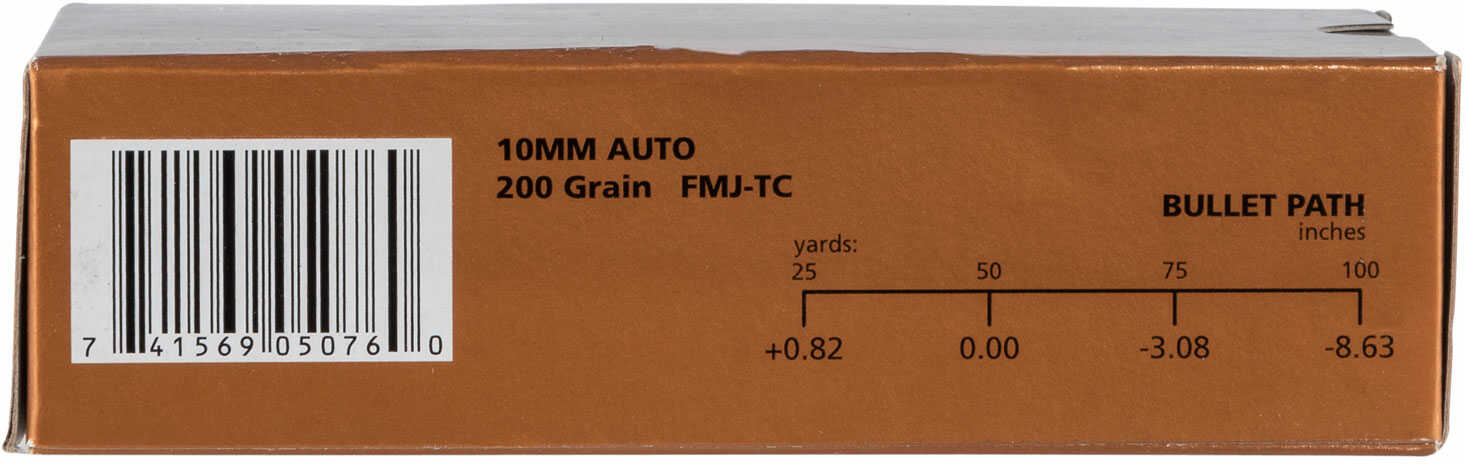 PMC Bronze Pistol Ammo 10mm Auto FMJTC 200 gr. 50 rd. Model: 10A