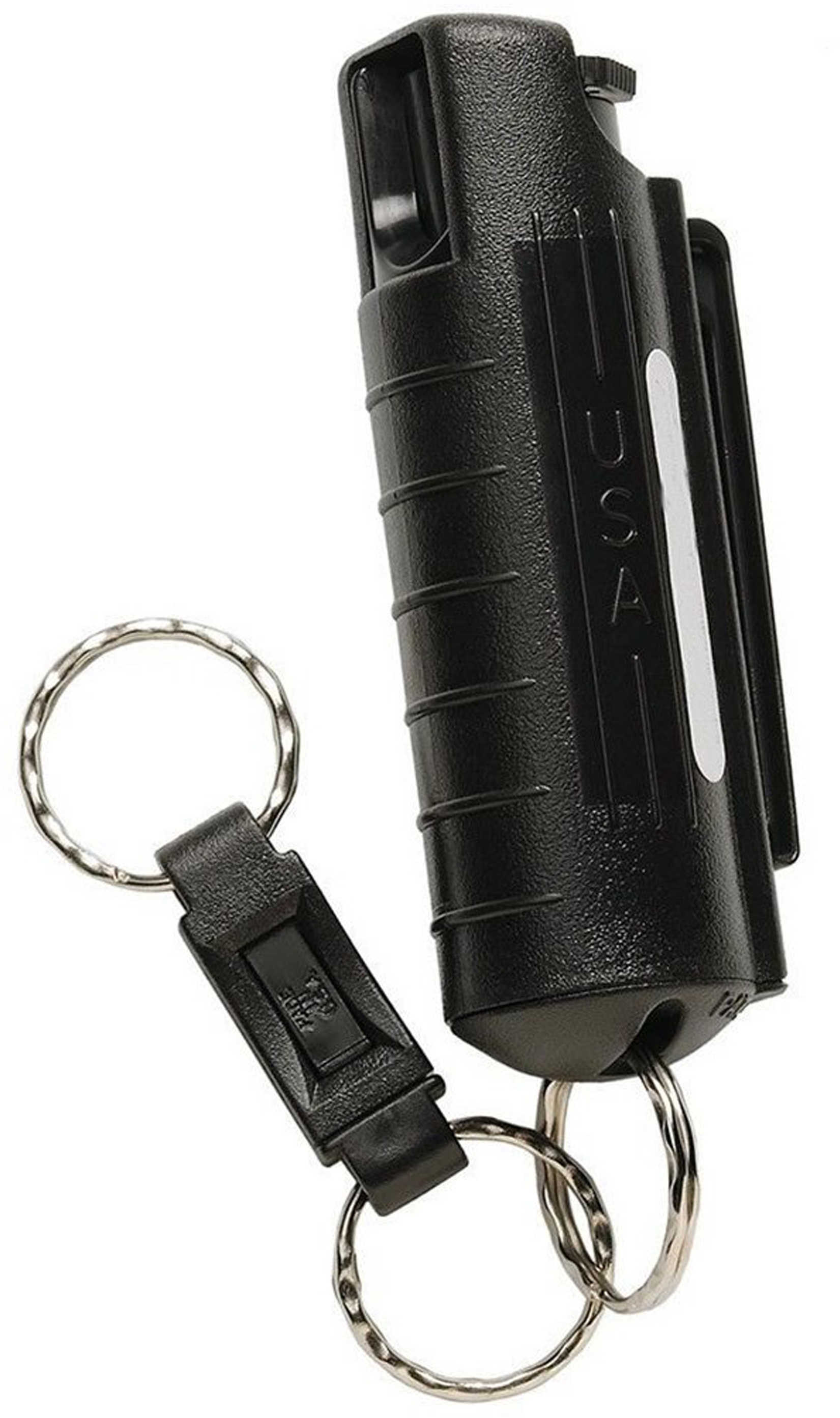 Sabre HC14BKUS02 Pepper Spray Red USA Formula With Quick Release Key Ring 25 Bursts Range 10 ft Black