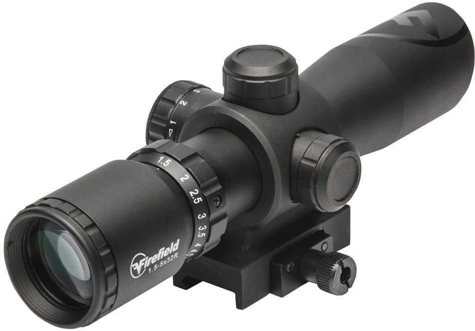 Firefield FF13062 Barrage with Red Laser 1.5-5x 32mm Obj 42-14.7 ft @ 100 yds FOV Black Matte Finish Illuminated Red/Gre