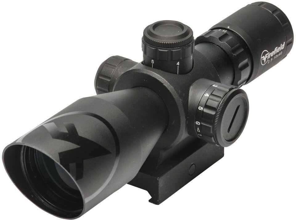 Firefield FF13064 Barrage 2.5-10x 40mm Obj 34.86-11.53 ft @ 100 yds FOV Black Matte Finish Illuminated Red/Green Mil-Dot