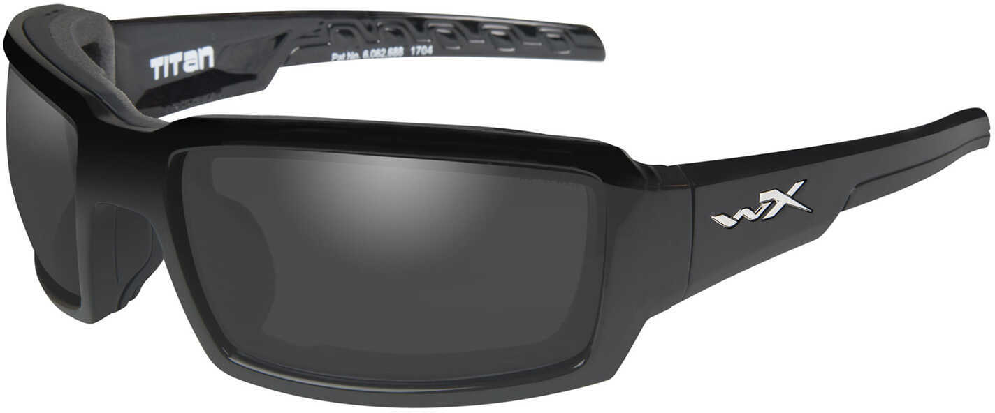 Wiley X CCTTN08 Titan Eye Protection Polarized Smoke Gray Lens Black Gloss