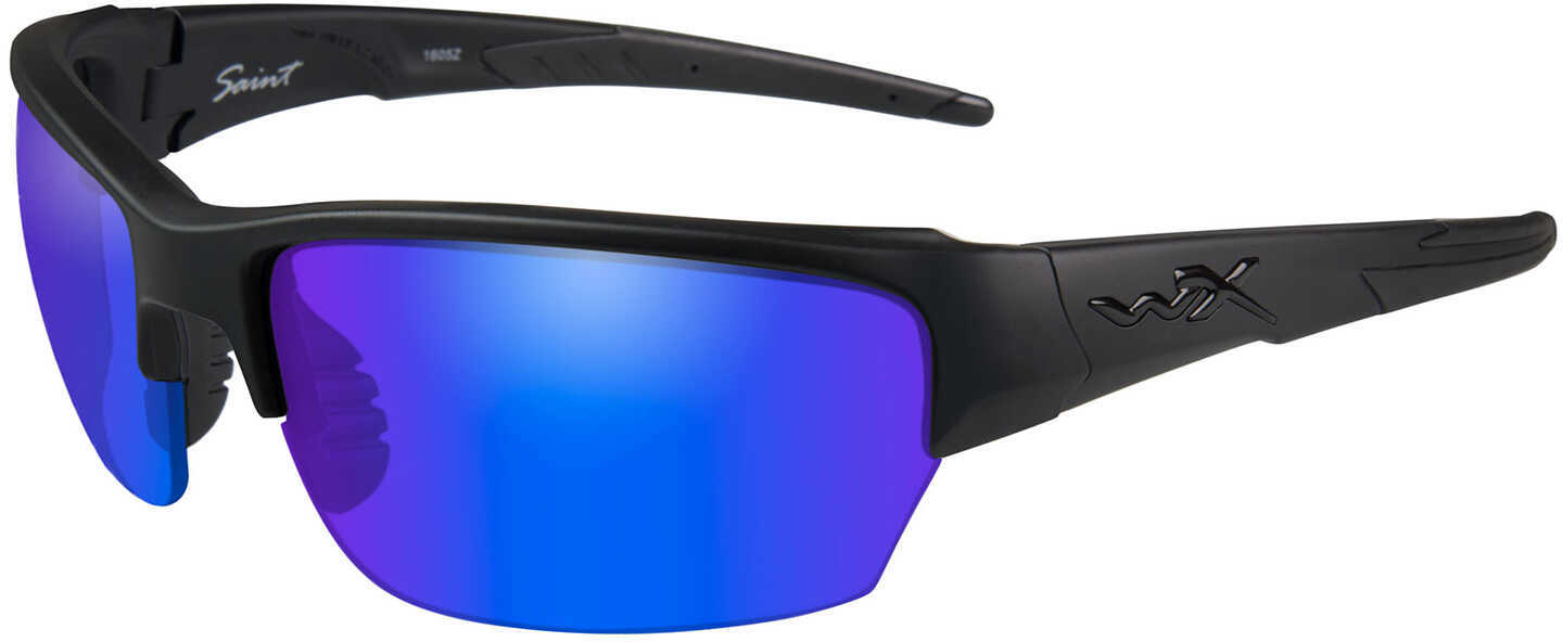 Wiley X CHSAI29 Saint Eye Protection Polarized Blue Mirror Lens Black Matte
