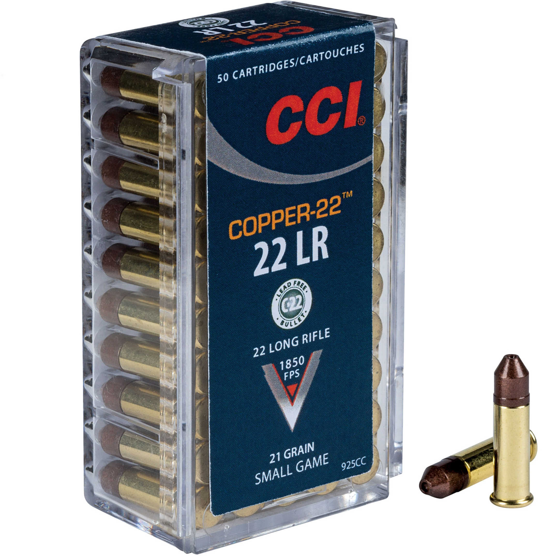 22 Long Rifle 21 Grain Copper 50 Rounds CCI Ammunition