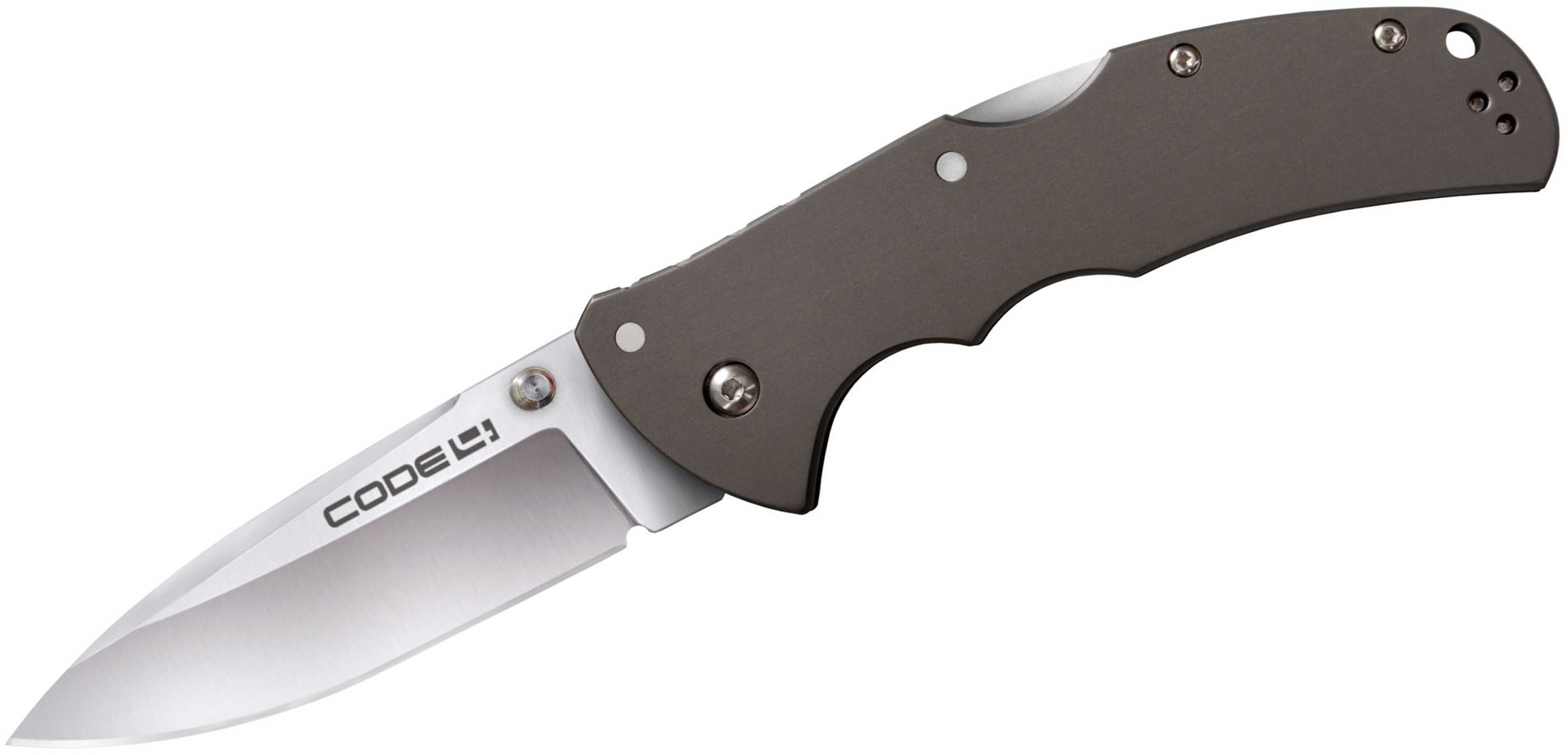 Cold Steel Code-4 Spear Point Lockback Knife Gray - 3-1/2" Blade Satin