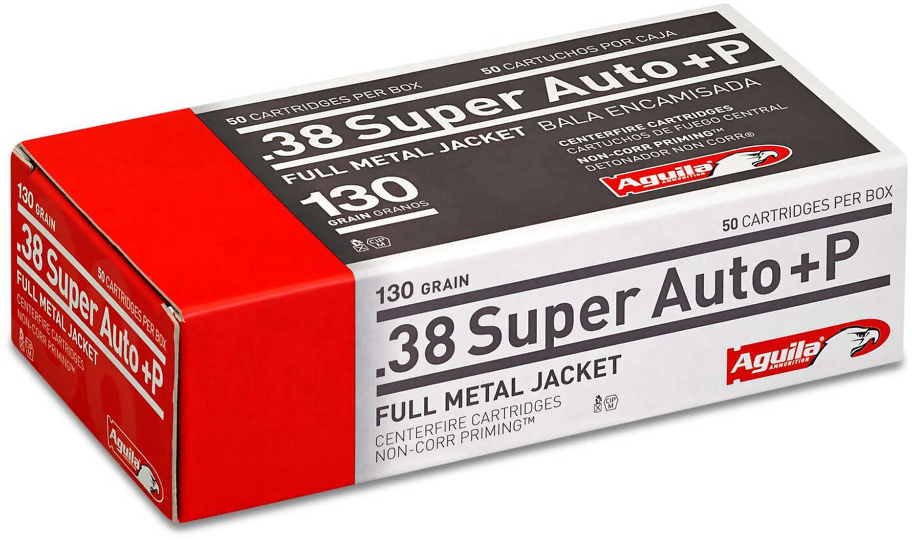 38 Super Automatic 130 Grain Full Metal Jacket 50 Rounds Aguila Ammunition