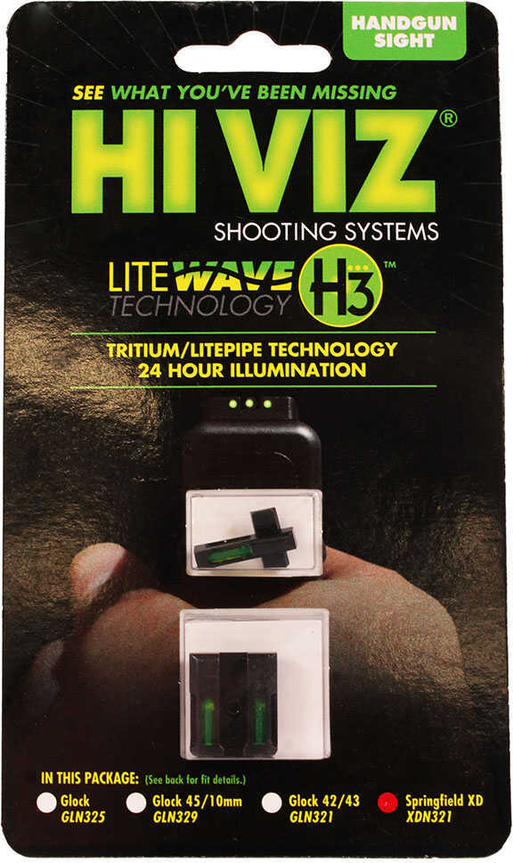 HIVIZ LITEWAVE H3 Tritium Pipe Set Springfield XD/XDS/Xe