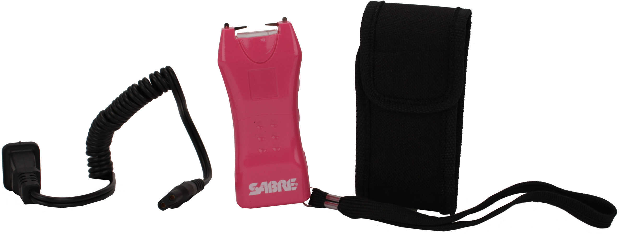 Sabre Dual Capacitor Stun Gun Pink 1.600 uC with LED Flashlight Model: S-1005-PK