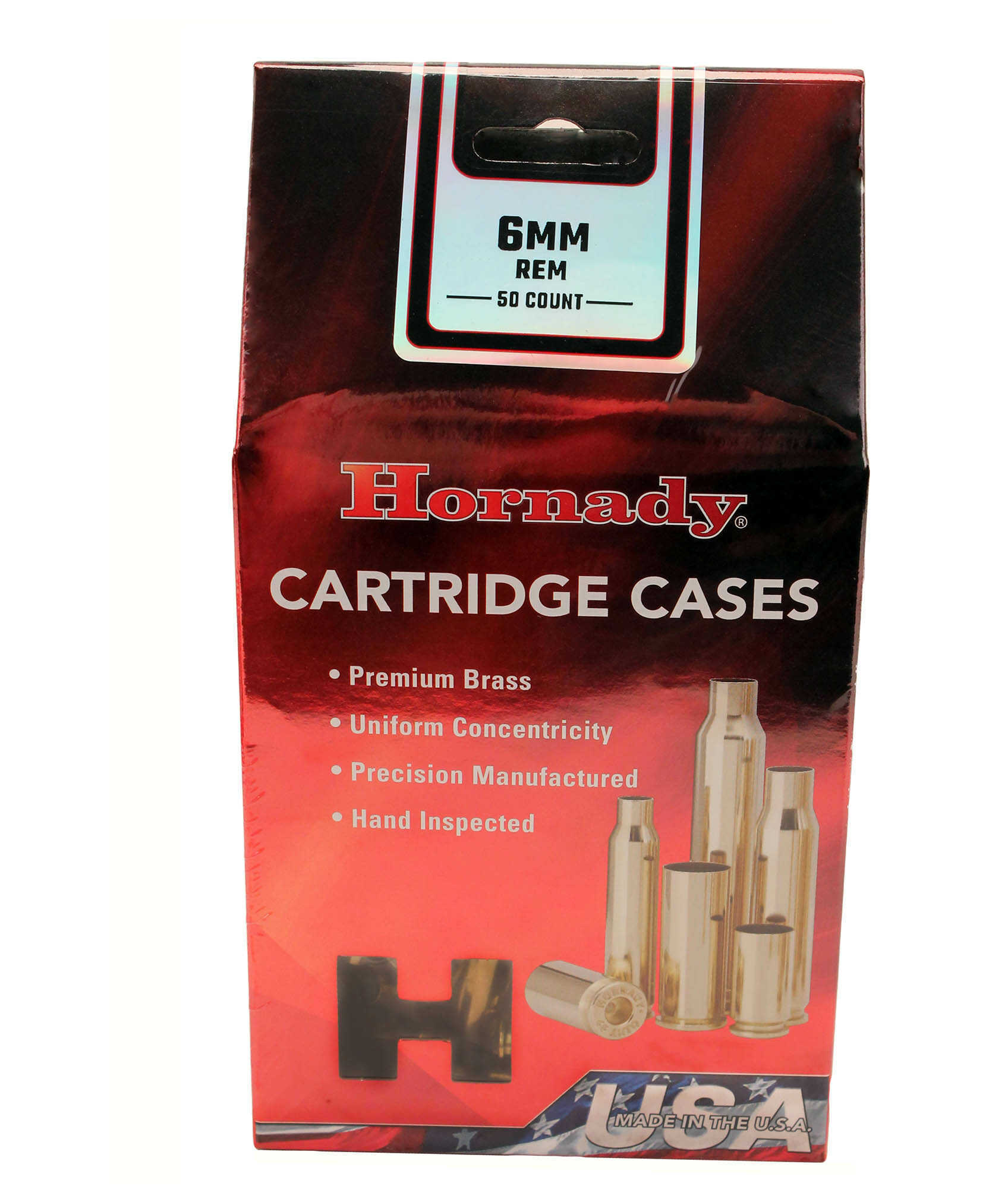 Hornady Unprimed Brass Rifle Cartridge Cases 6mm 50/Rd