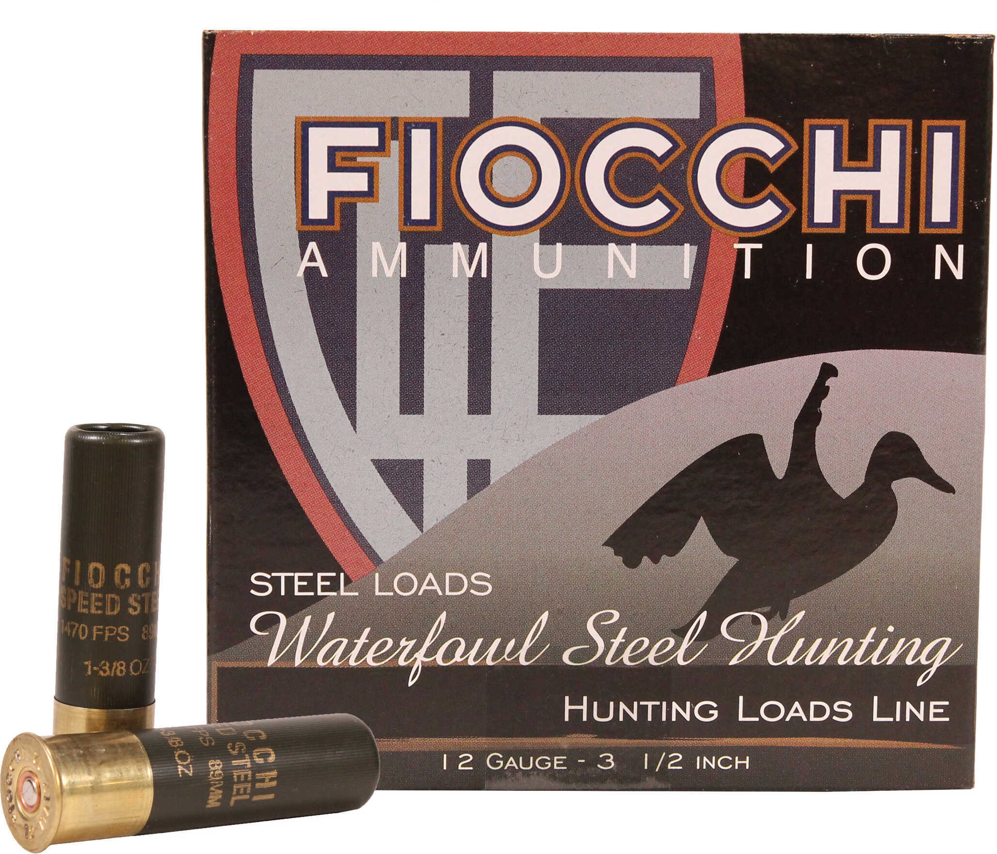 12 Gauge 3-1/2" Steel #1  1-3/8 oz 25 Rounds Fiocchi Shotgun Ammunition