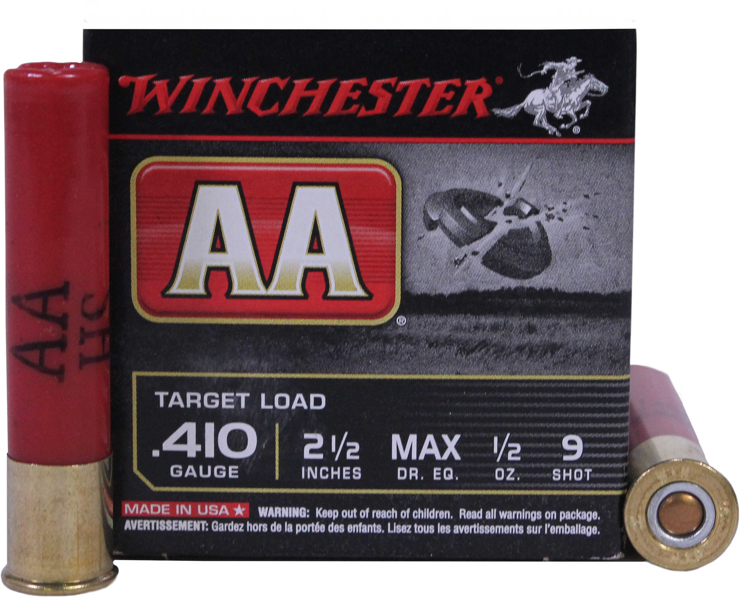 410 Gauge 2-1/2" Lead #9  1/2 oz 25 Rounds Winchester Shotgun Ammunition