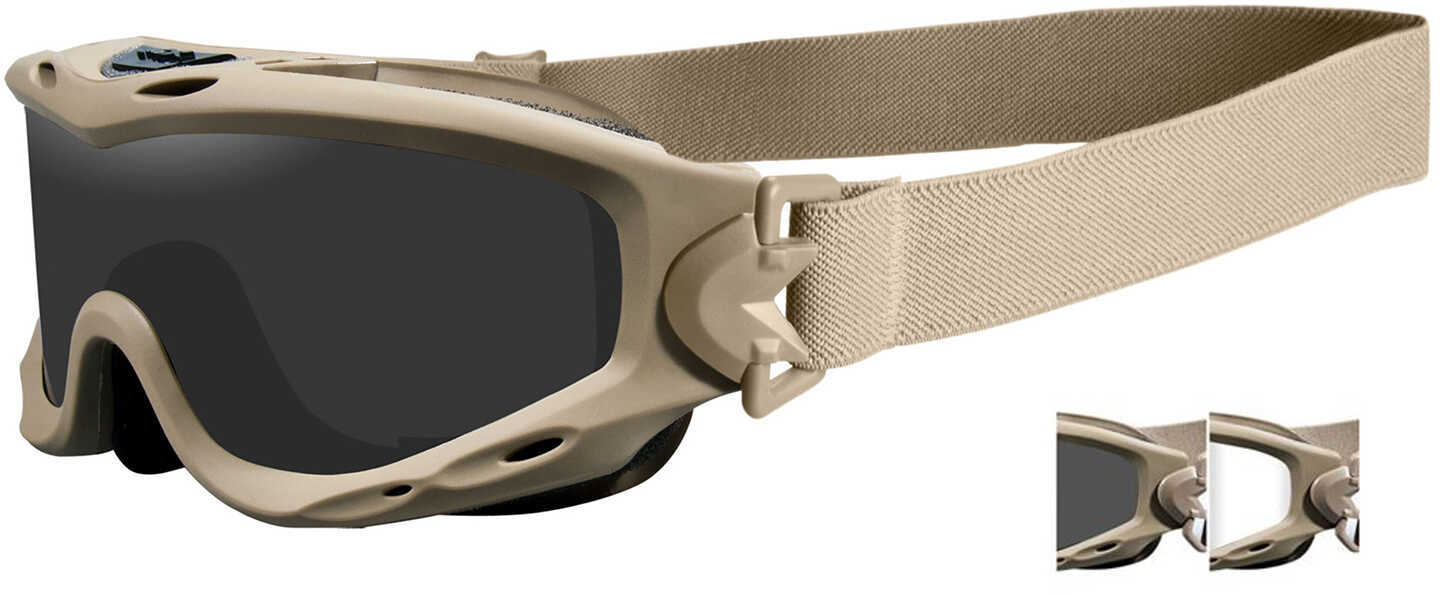 Wiley X SP29T Spear Goggles Smoke Gray Lens Polycarbonate Tan Frame