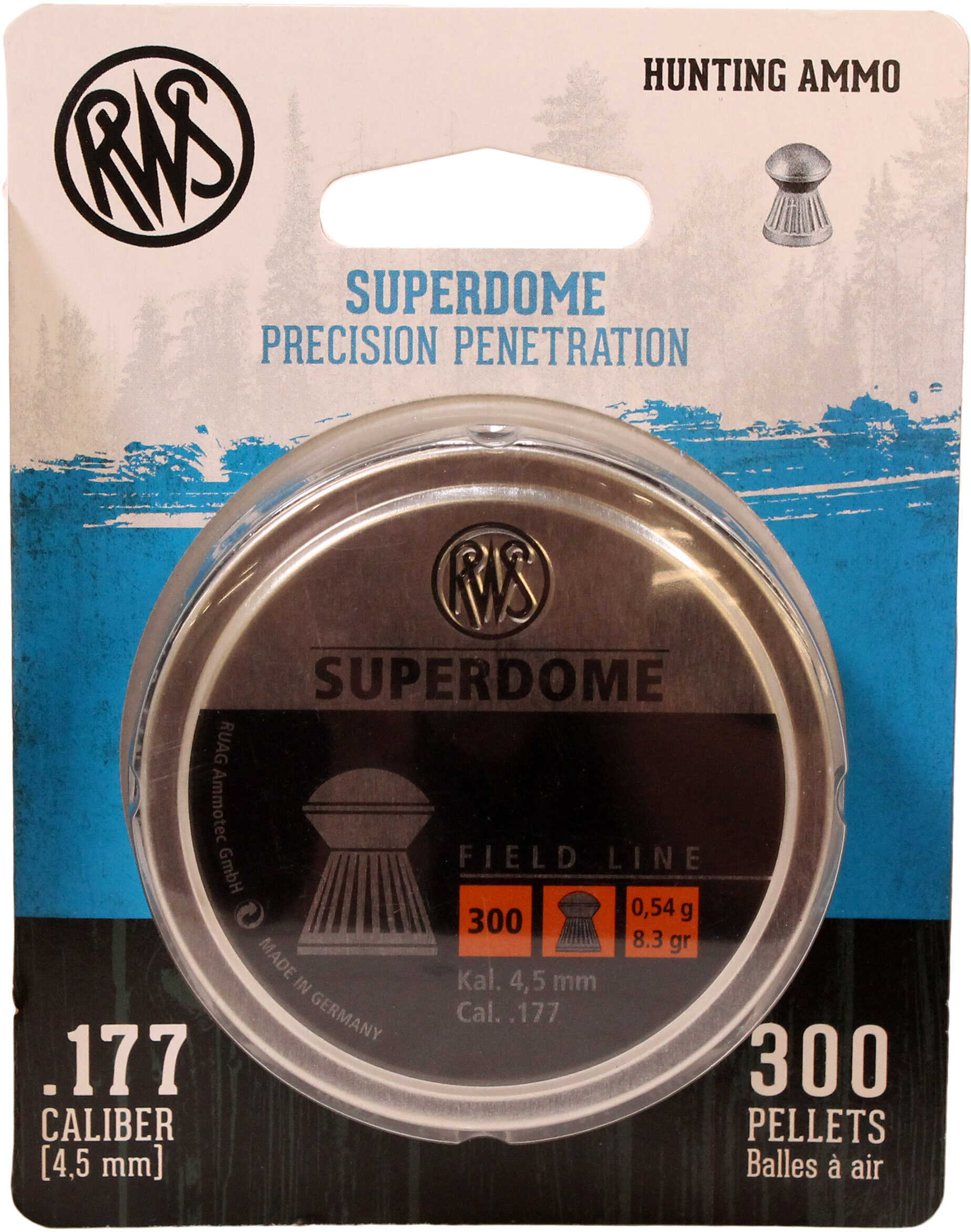 Umarex USA RWS Superdome Field Line Pellets .177 Caliber, Per 300 Md: 2317406