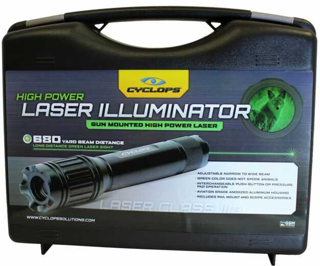 Cyclops Weapon Mounted Green Laser Illuminator with CR123 Battery Aluminum Black