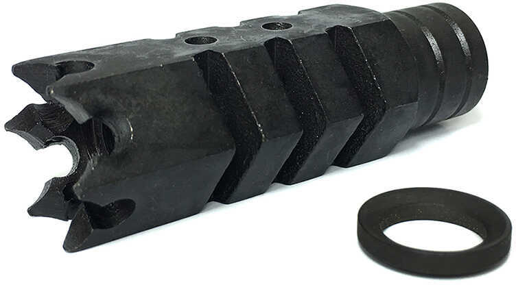 ATI Outdoors A5102251 Shark Muzzle Brake Black Oxide Steel With 1/2"-28 tpi Threads For .223 Cal/5.56 AR-15