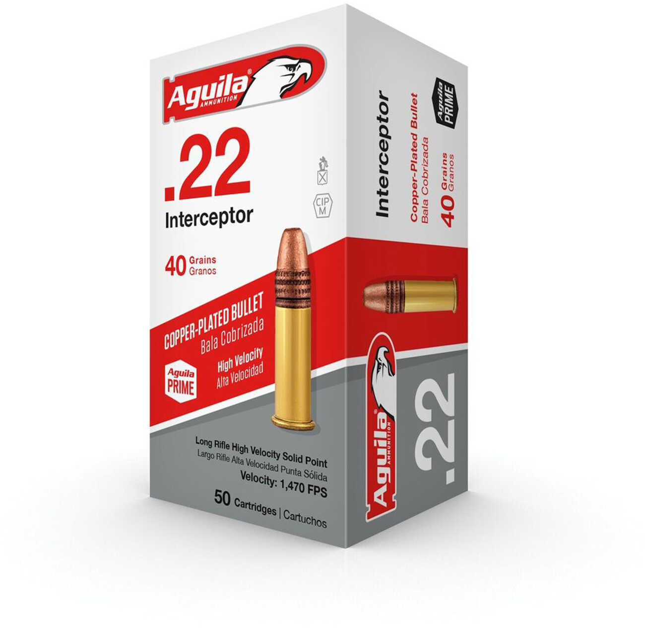 Aguila Special Interceptor Rimfire Ammo 22 LR. 40 gr. Solid 50 rd. Model: 1B220320