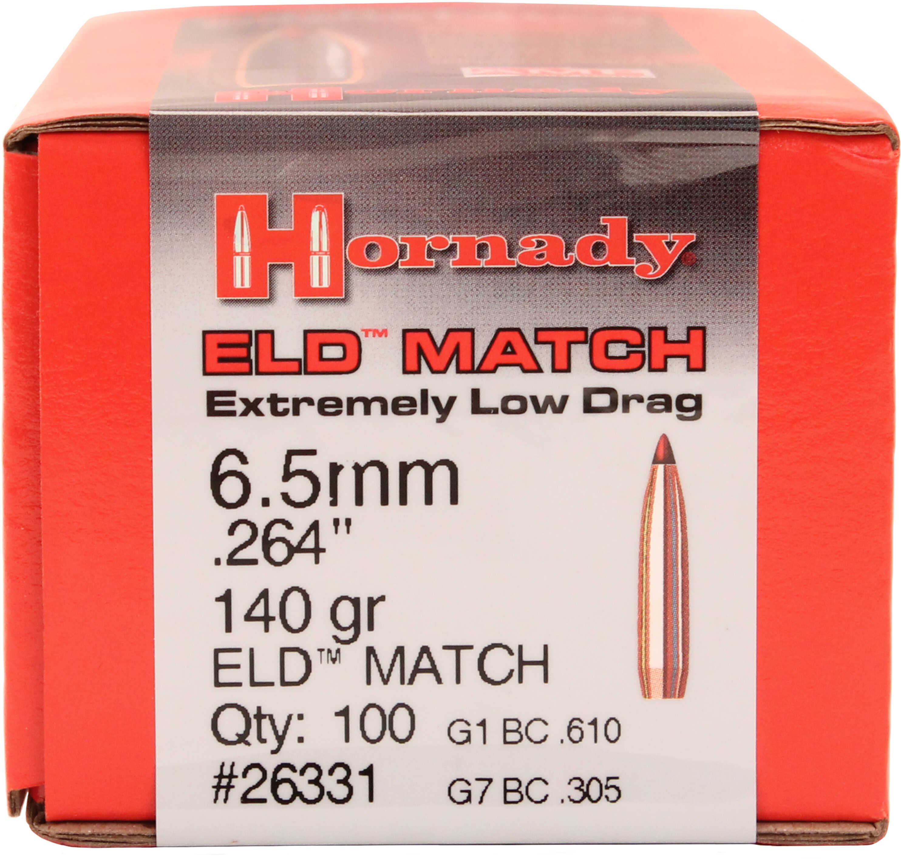 Hornady ELD Match Bullets With Heat Shield 6.5mm .264" 140 Gr 100/ct