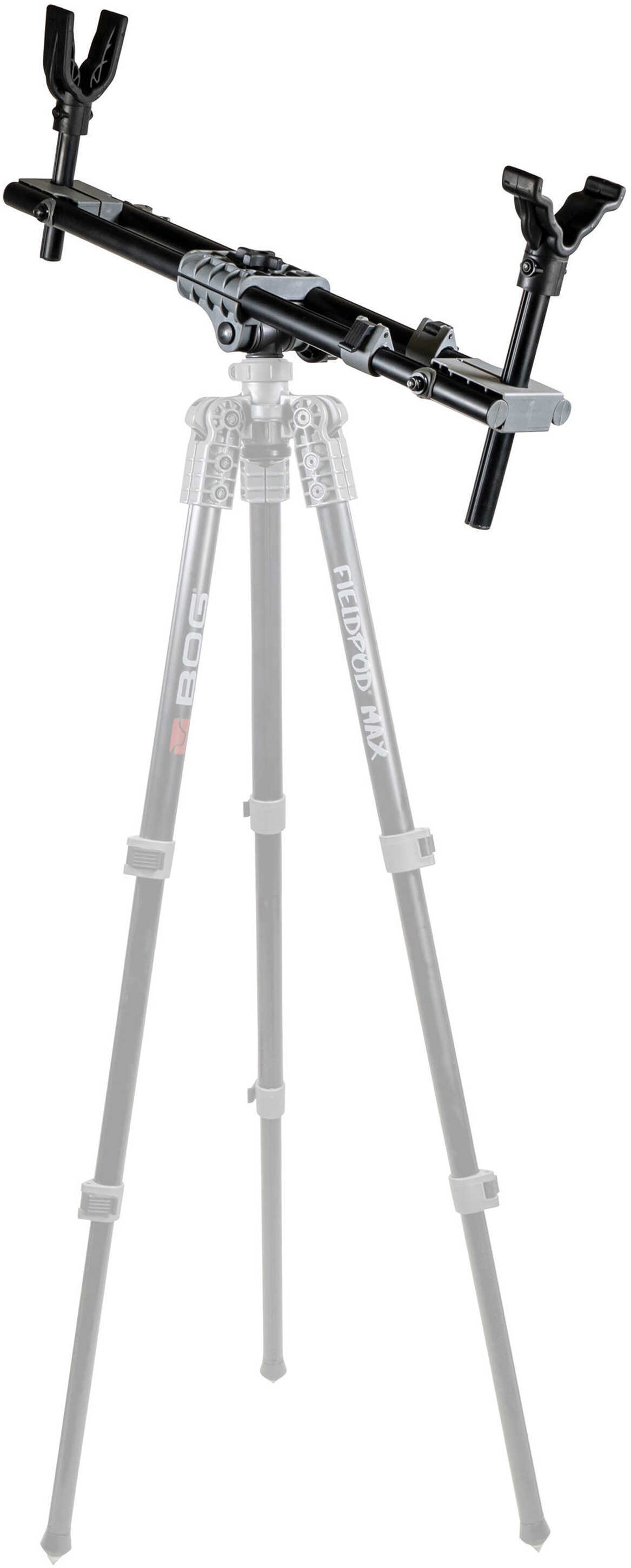 Bog-Pod 1100473 Field Pod Max Gun Rest 20"-48" Vertical Adjustment Tripod Black With Screw Out Spike Feet Carry Str