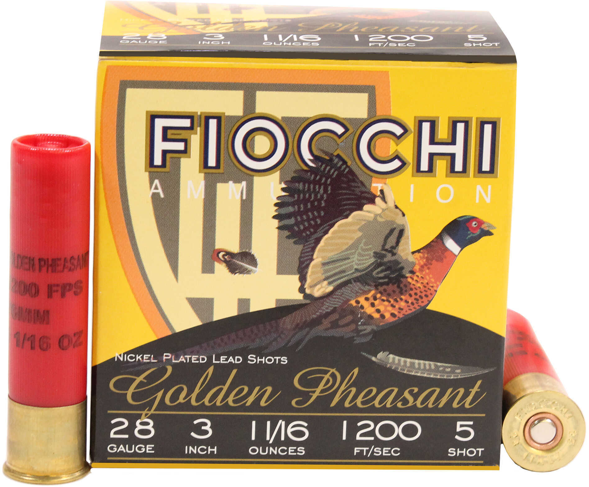 28 Gauge 3" Nickel Plated #5  1-1/16 oz 25 Rounds Fiocchi Shotgun Ammunition