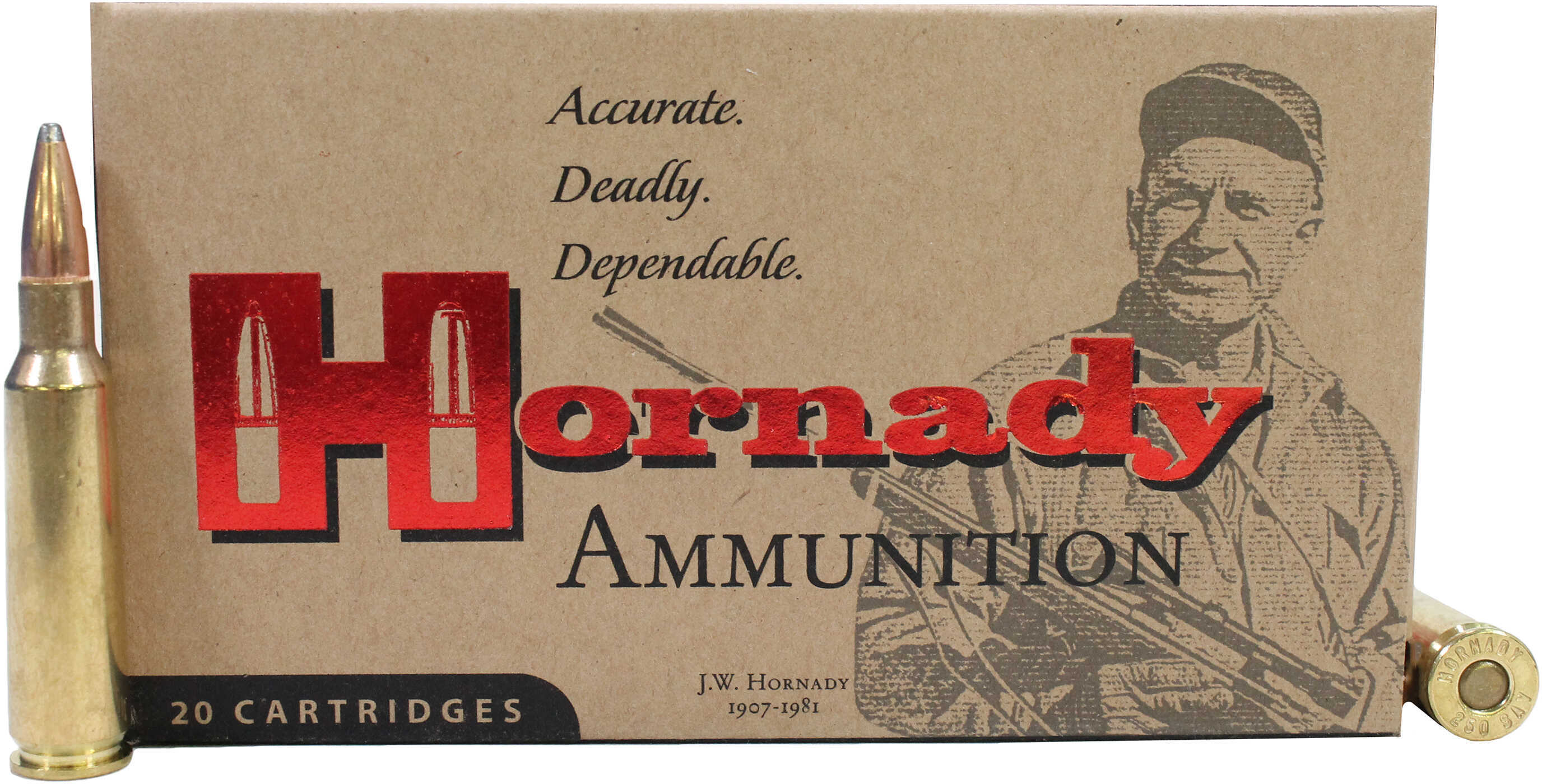 250 Savage 100 Grain Soft Point 20 Rounds Hornady Ammunition
