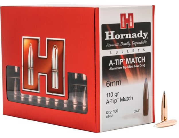 Hornady Aluminum Rifle Bullets 6mm .243" 110 Gr A-Tip Match 100/ct
