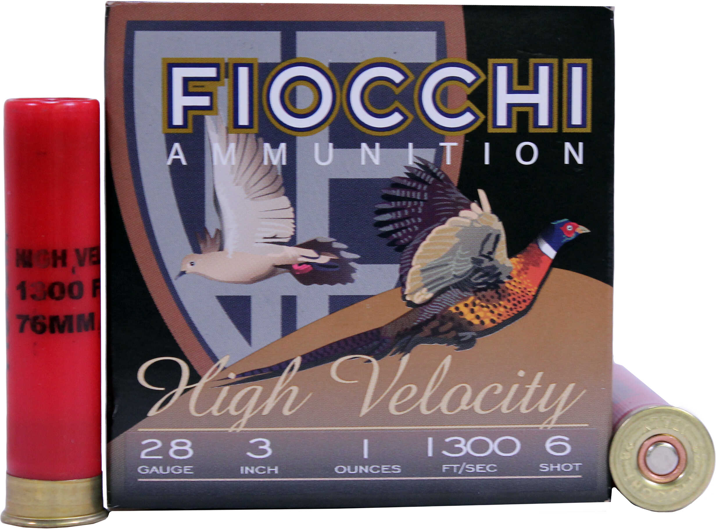 28 Gauge 3" Lead #6  1 oz 25 Rounds Fiocchi Shotgun Ammunition