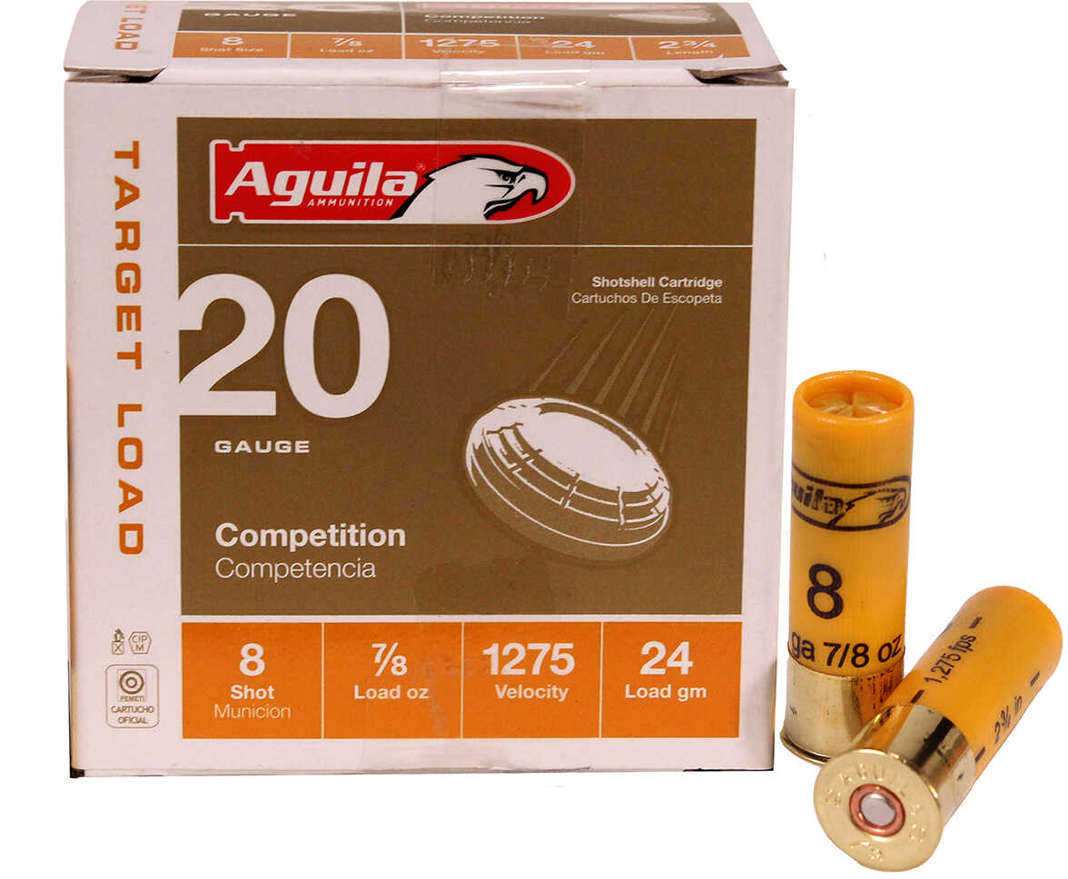 20 Gauge 2-3/4" Lead #8  7/8 oz 25 Rounds Aguila Shotgun Ammunition