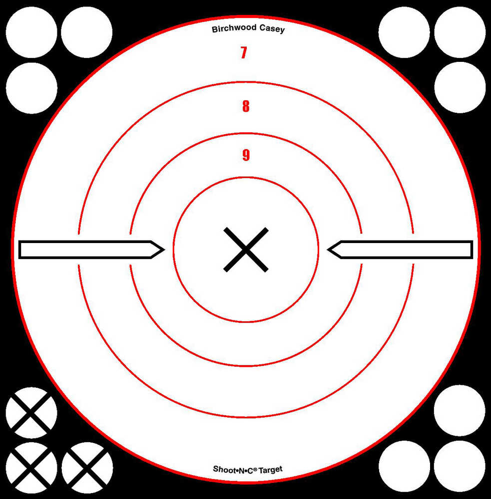 BC SNC 8" WHITE/BLK X-BULLS-EYE 6PK